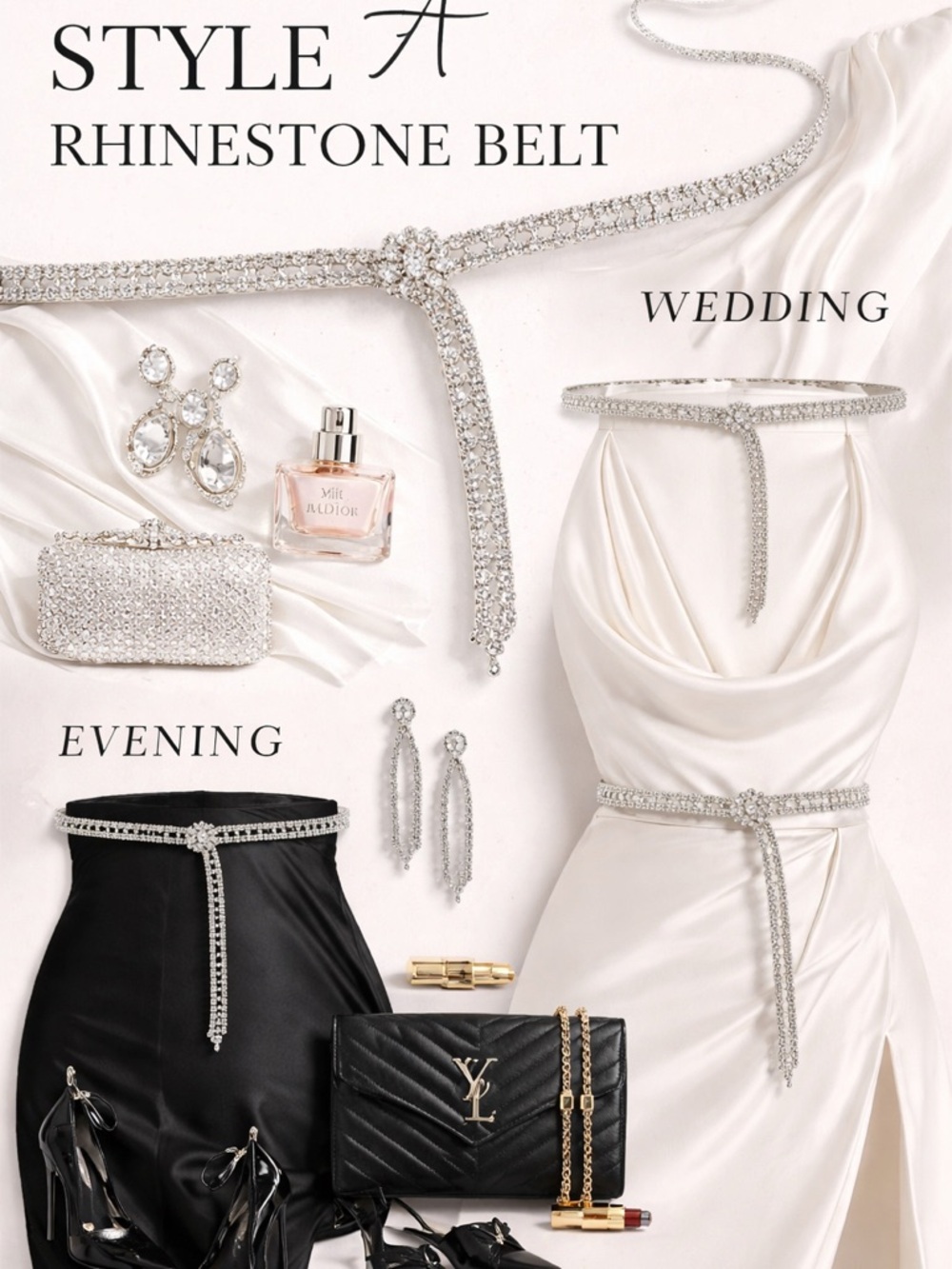 Rhinestones decor belt